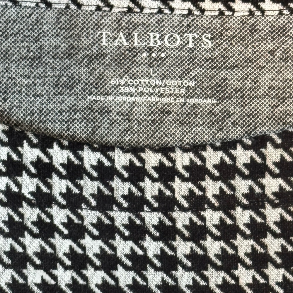 Talbots Monochrome Houndstooth Blouse - Picture 3 of 3